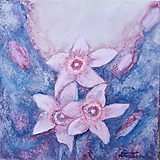 Narcisy - Ružovo- modrý obraz"