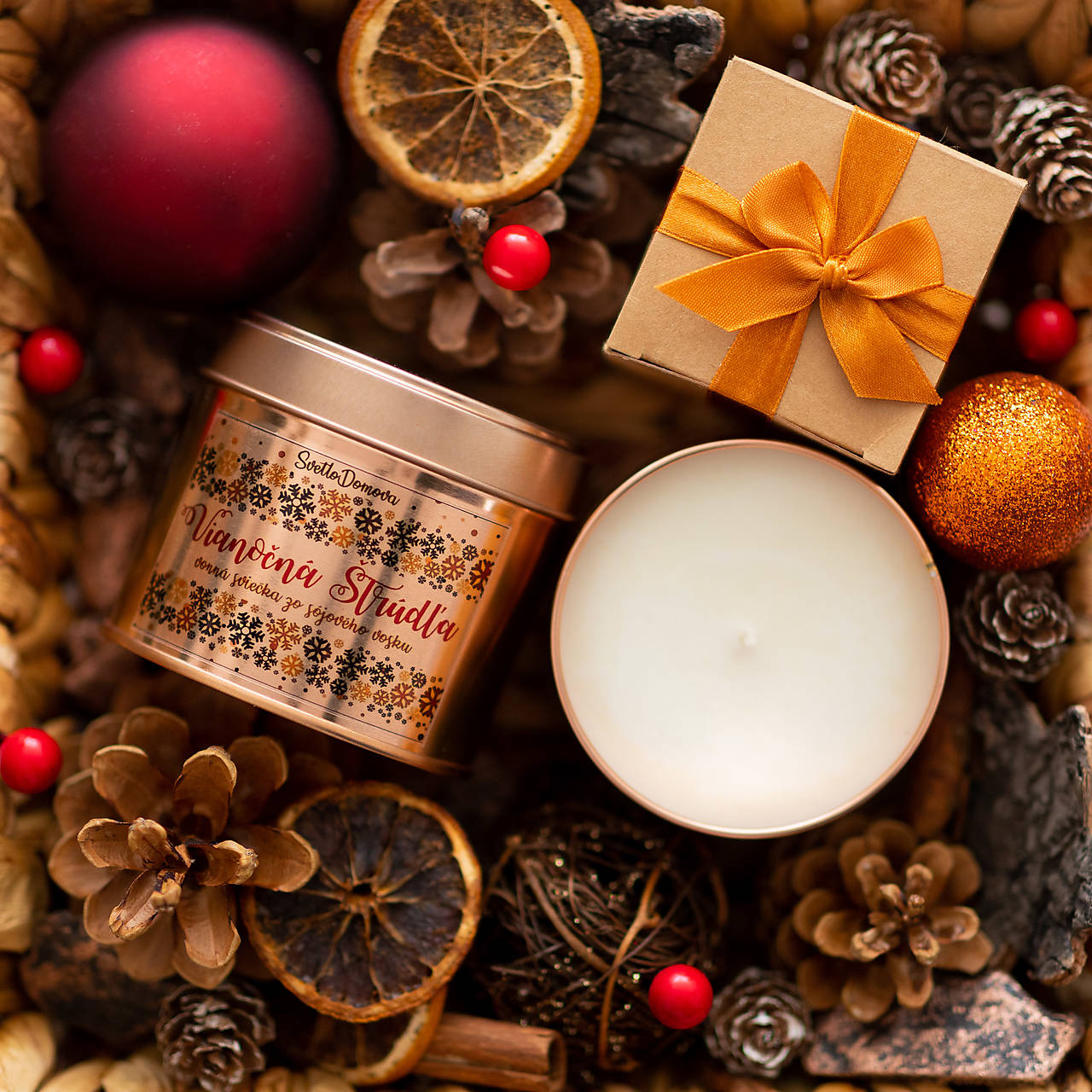 AKCIA -25% - Sviečka zo sójového vosku s BAVLNENÝM knôtom - 4vône - 185g/45hod