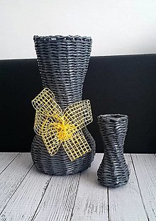 Dekorácie - Súprava váz  (Šedá) - 14869921_