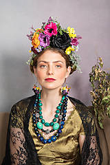 Čiapky, čelenky, klobúky - Frida obojstranná čelenka "rajská záhrada" - 14871579_