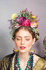 Čiapky, čelenky, klobúky - Frida obojstranná čelenka "rajská záhrada" - 14871623_