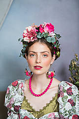 Čiapky, čelenky, klobúky - Frida obojstranná čelenka "čaj v ružovej záhrade" - 14872290_
