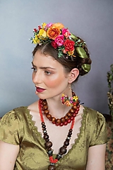 Čiapky, čelenky, klobúky - Frida obojstranná čelenka "dúšok lásky" - 14872570_