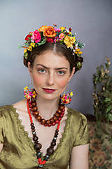 Čiapky, čelenky, klobúky - Frida obojstranná čelenka "dúšok lásky" - 14872573_