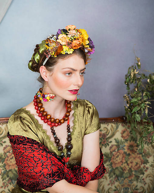 Frida obojstranná čelenka "keď stmieva sa v jeseni"