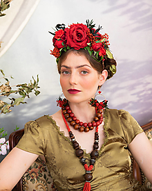 Čiapky, čelenky, klobúky - Frida obojstranná čelenka "láska k životu" - 14872602_
