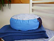 Úžitkový textil - Meditačný vankúš Modré vlny 11cm - 14869197_