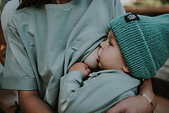 Oblečenie na dojčenie - tričko na dojčenie BASIC so zipsami (viac farieb) (S - Zelená) - 14869683_