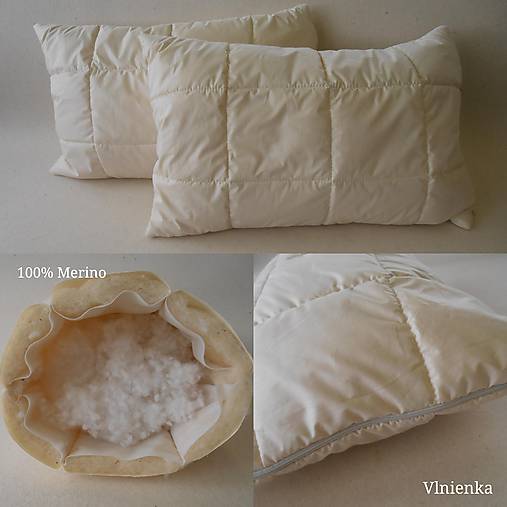  - VLNIENKA vankúš NATURAL 100% ovčie RÚNO MERINO a 100% bavlna sýpkovina   (Vankúš  40x 60 cm) - 14873953_