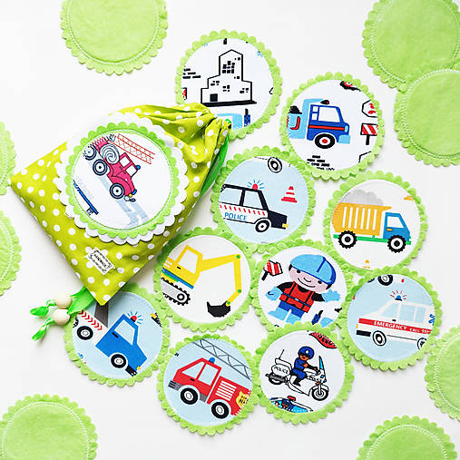 Hračky - ŠITÉ LÁTKOVÉ PEXESO MAXI- DOPRAVNÉ PROSTRIEDKY A STROJE (č. 3 20 kartičiek/10 párov) - 14872747_