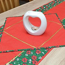 Úžitkový textil - OTO - Zlaté bodky na červenej  - vianočný obrus štvorec - 14873270_