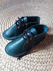 Ponožky, pančuchy, obuv - Zimná ZĽAVA na Kožené barefoot topánočky (Tmavozelená) - 14873817_