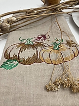 Úžitkový textil - Ľanová utierka,, Pumpkins" - 14875483_