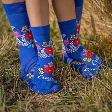 Ponožky, pančuchy, obuv - (D24) Ponožky detské folk kvietky - 14875338_