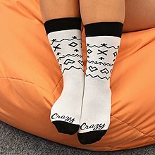 Ponožky, pančuchy, obuv - (F07) Ponožky biele Čičmany - 14875413_