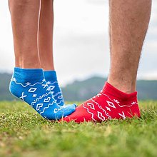 Ponožky, pančuchy, obuv - (F10) Ponožky Čičmany krátke červené - 14875454_