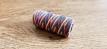 Galantéria - Ozdobná Macrame niť - Dúhová - 1 mm - Balenie 23 metrov - 14876845_