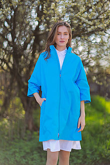 Bundy a kabáty - Plášť UMA (Modrá) - 14875720_