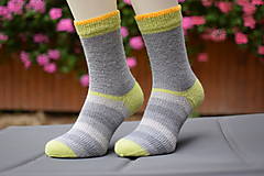 Ponožky, pančuchy, obuv - S pravej ponožkovej -šedo zelené (38-39) - 14878232_