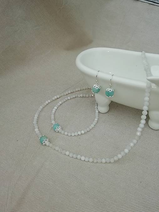 Sady šperkov - Sada Amazonit&Opal v Striebre - 14877314_