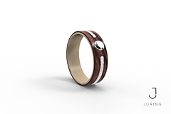Prstene - Zásnubný drevený prsteň Palisander & mramor & zirkón - 14876604_