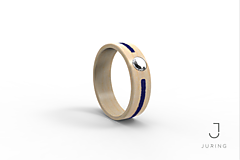 Prstene - Zásnubný drevený prsteň Javor & lapis lazuli & zirkón - 14876687_