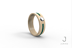 Prstene - Zásnubný drevený prsteň Javor & malachit & zirkón - 14876691_