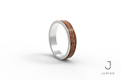 Prstene - Strieborný prsteň JURING Orech Slim - 14877541_