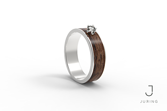 Prstene - Zásnubný prsteň JURING Orech - 14877518_