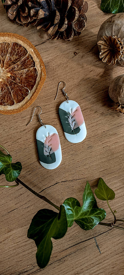 Náušnice - Ružovo sivé visiace náušnice RUŽENA - 14881249_