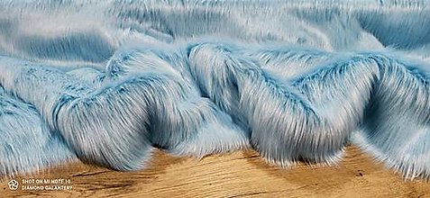 Textil - Kožušina umelá - Modrá - cena za 10 cm , 1000g-m2 - 14880943_