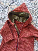 Detské oblečenie - Menčestrový kabátik "terracotta" - 14881351_