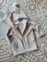 Detské oblečenie - Menčestrový kabátik "light beige" - 14881386_