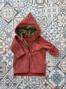 Detské oblečenie - Menčestrový kabátik "terracotta" - 14881350_