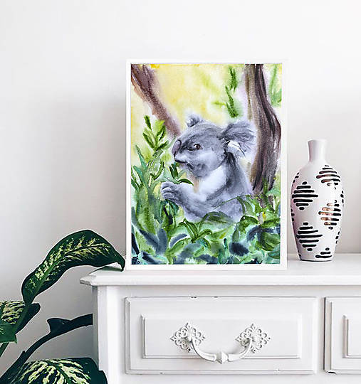 Obrazy - Koala akvarelový obraz - 14879005_