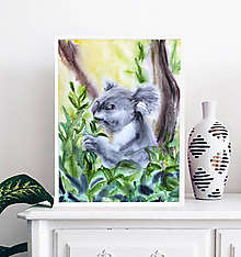 Obrazy - Koala akvarelový obraz - 14879005_