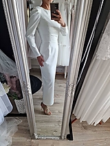 Šaty - Púzdrové svadobné šaty z kvalitnej látky - 14880129_