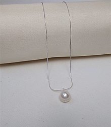 Náhrdelníky - Náhrdelník strieborná Ag925 retiazka s riečnou perlou - 14880659_