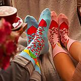 Ponožky, pančuchy, obuv - (L05) Ponožky lásky dážď ružové - 14879168_