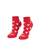 Ponožky, pančuchy, obuv - (L09) Ponožky Srdiečka červené krátke - 14879641_