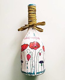 Nádoby - Víno v dekorovanej flaši, motív Všetko najlepšie - 14882415_