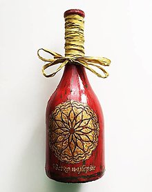Nádoby - Víno v dekorovanej flaši, motív Všetko najlepšie - 14882435_