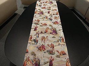 Úžitkový textil - Vianočná gobelínová štóla Svätá rodina  (36x152cm) - 14881744_
