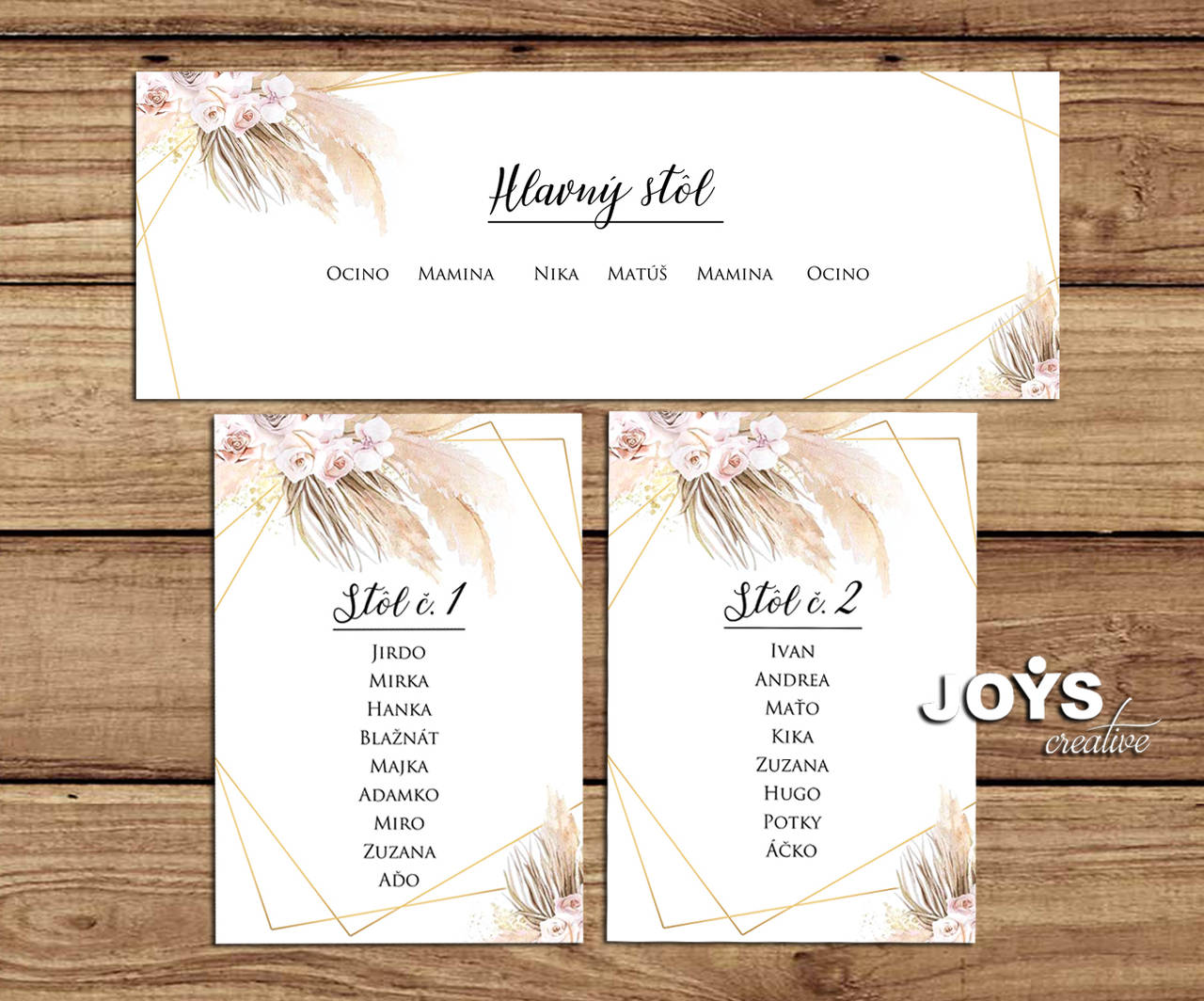 Zasadací poriadok v dizajne pampas grass