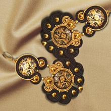 Náušnice - DANZATRICE ORIENTALE handmade soutache náušnice - autorské šperky LEKIDA - 14882268_