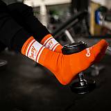 Ponožky, pančuchy, obuv - Vysoké športové ponožky oranžové - 14884831_
