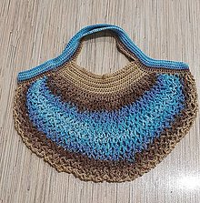 Nákupné tašky - Sieťová nákupná taška, modro-hnedá - 14886922_