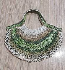 Nákupné tašky - Sieťová nákupná taška, zeleno-krémová - 14886950_