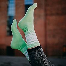 Ponožky, pančuchy, obuv - Vysoké športové ponožky zelené/mint - 14885761_