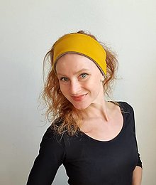 Čiapky, čelenky, klobúky - Čelenka "COLOURFUL MIND" - horčicovo žltá - 14890213_